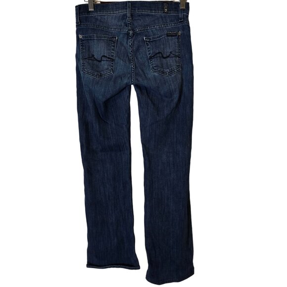 7 For All Mankind Bootcut Jeans Size 26 Women's Blue Denim Stone Washed - Picture 3 of 8